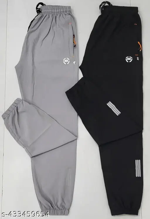 Track Pants for Men: Regular Fit Cotton Blend Lower with 1 Side Zipper Pockets, Back Pocket - Your Go-to for Running, Gym, and Comfortable Style.